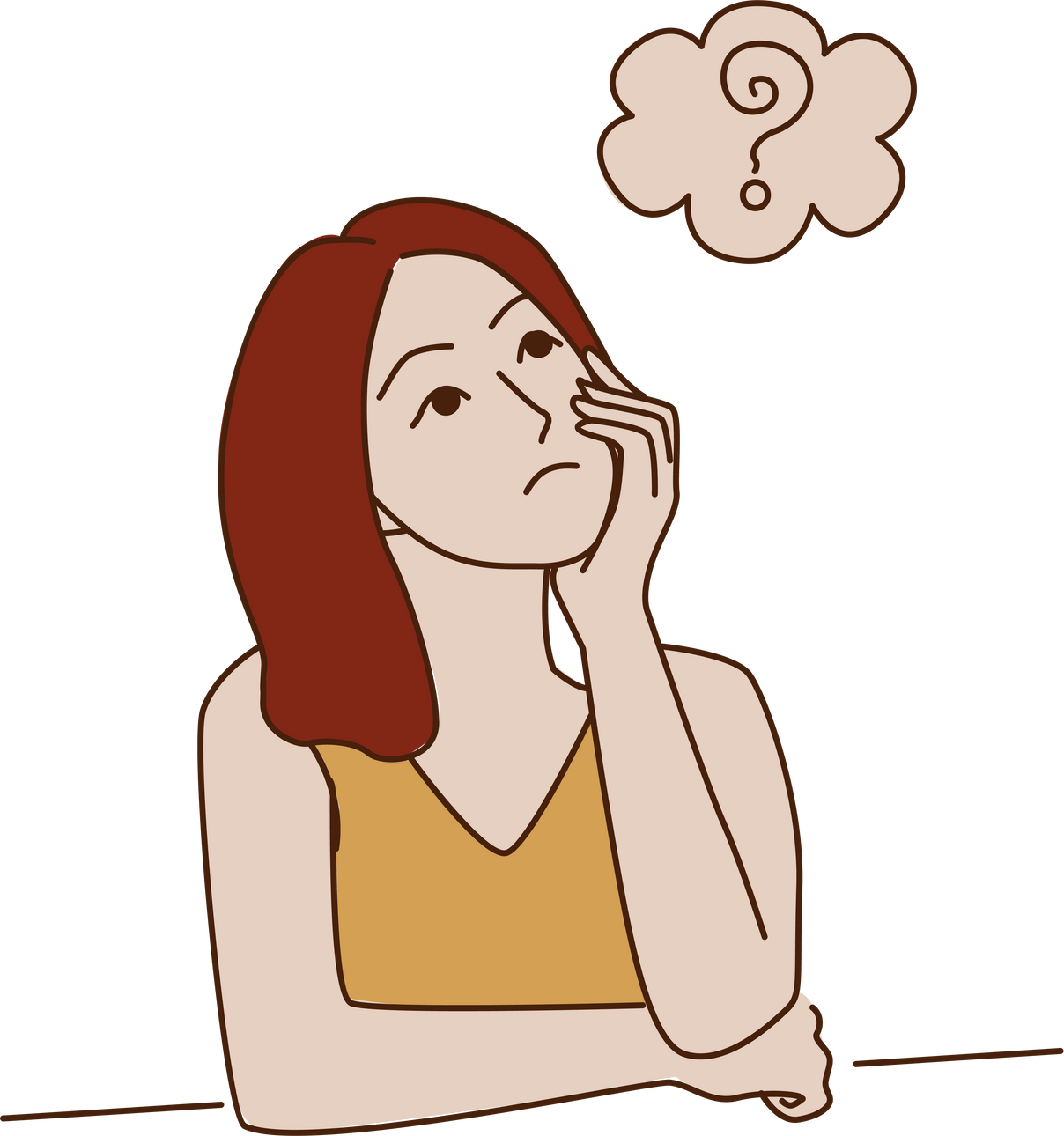 Woman Wondering Gesture
